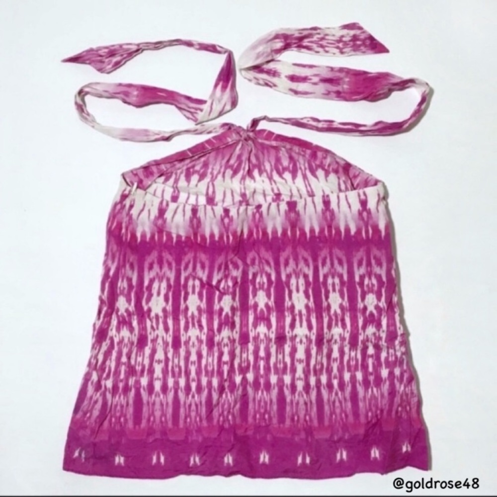 Banana Republic 100% silk hot pink halter top - Picture 3 of 8